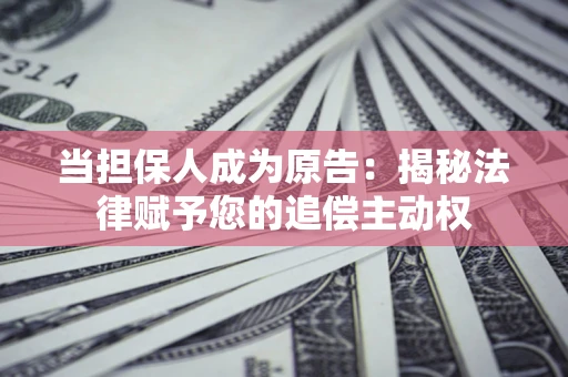 北京当担保人成为原告:揭秘法律赋予您的追偿主动权 北京当担保人成为原告:揭秘法律赋予您的追偿主动权